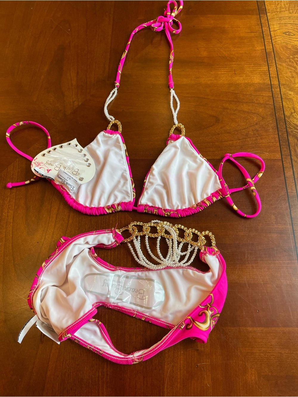 Brand NWT and liner beach bunny collectible RARE bikini bejeweled L set!!! - Picture 8 of 13